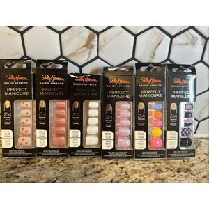 Sally Hansen 6 Sets of 24 Press on Square Shaped Nails With Glue New